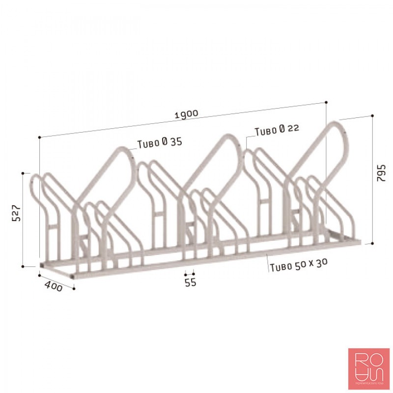 Aparcabicicletes urbà Optimum a dues cares